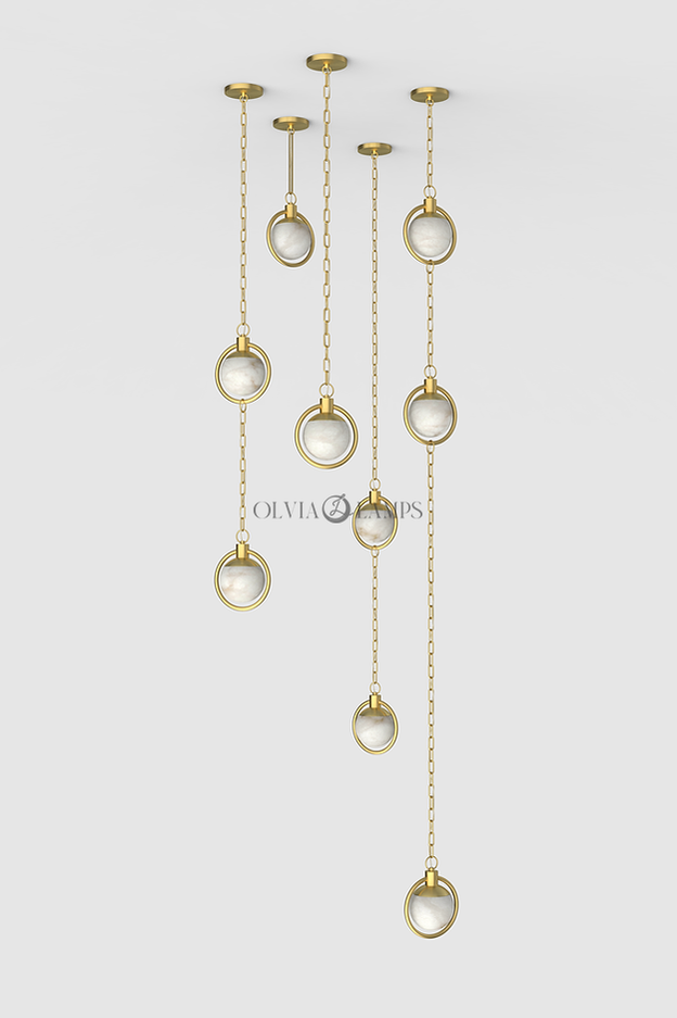 Trenato Alabaster Chandelier 5-chains