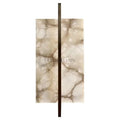 Tile Alabaster and Bronze Rectangular Sconce