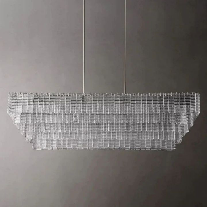 Viraag Clear Rectangle Chandelier 77"