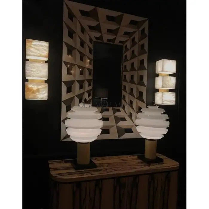 Alabaster Cubes Wall Sconce