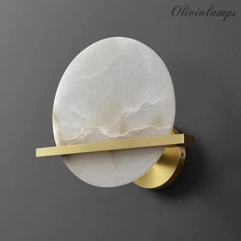 Alabaster Round Wall Lights