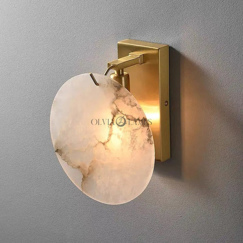 Alabaster Round Wall Sconce