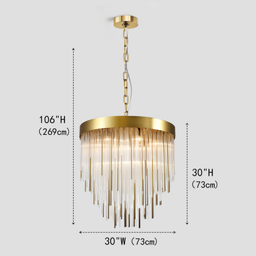 Riley Aged 12-Light Chandelier 30"