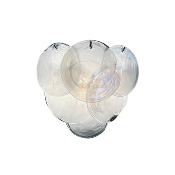 White Murano Disc Glass Wall Sconce 13.4"