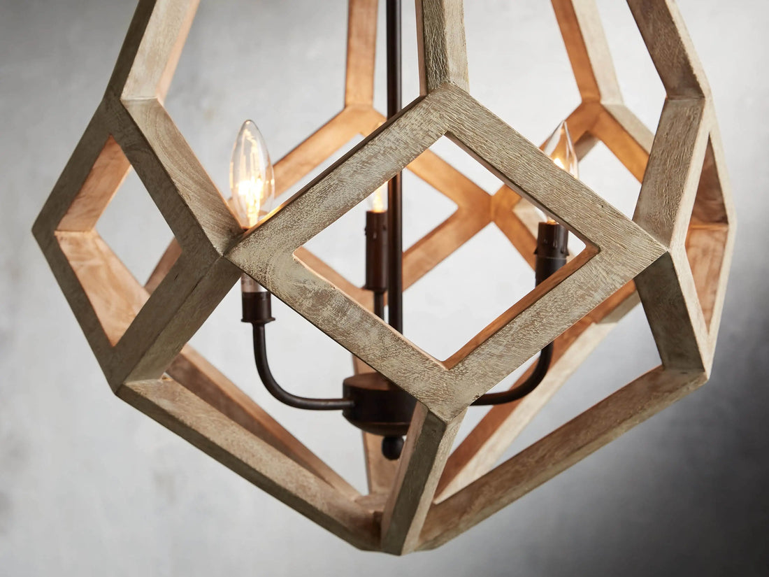 Wooden Prism Chandelier in Natural