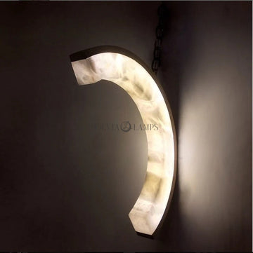 Alabaster Wall Light, Illuminating Sconce for Bedside