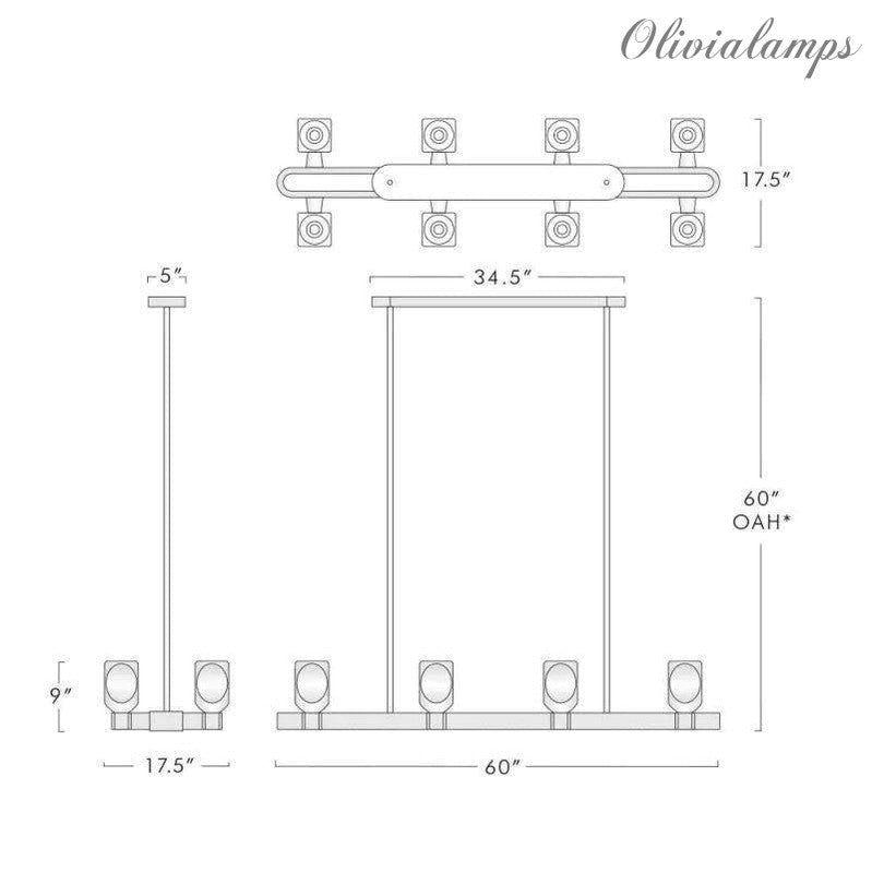 Favola Contemporary 8-Lights Dining Chandelier