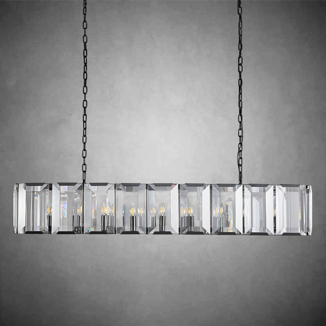 Harlew Crystal Rectangular Chandelier42''54''62'' 74"