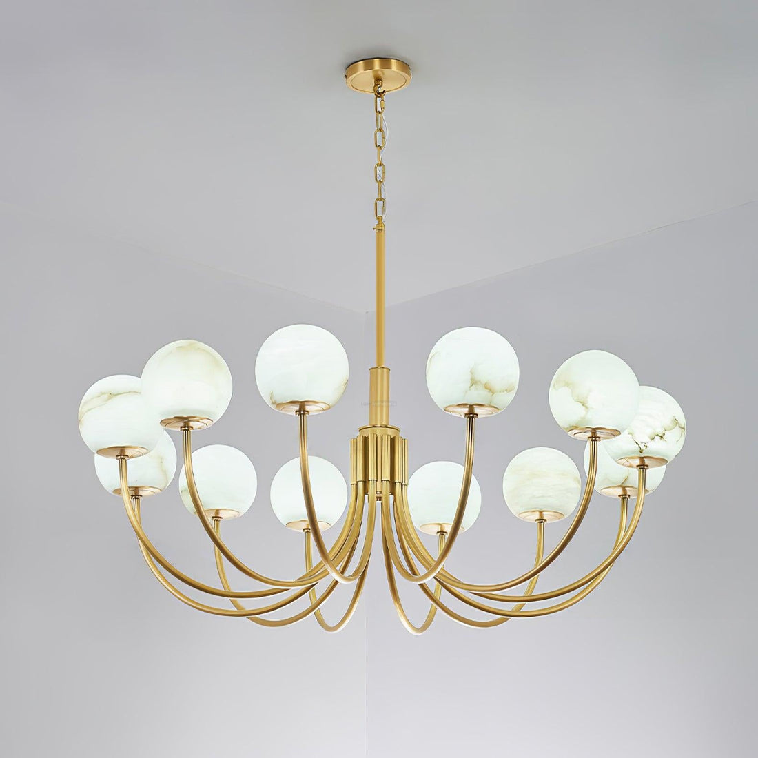 Olivia Aurelian Alabaster Globe Chandelier with 6/8/10/12 heads