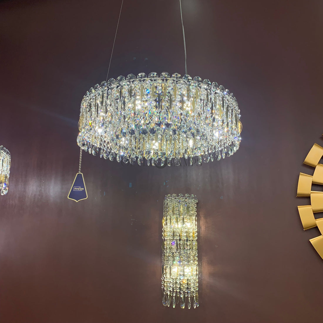 Light Luxury Crystal Beads Drum Collection Flush Mounted/Rectangle/Round Chandelier