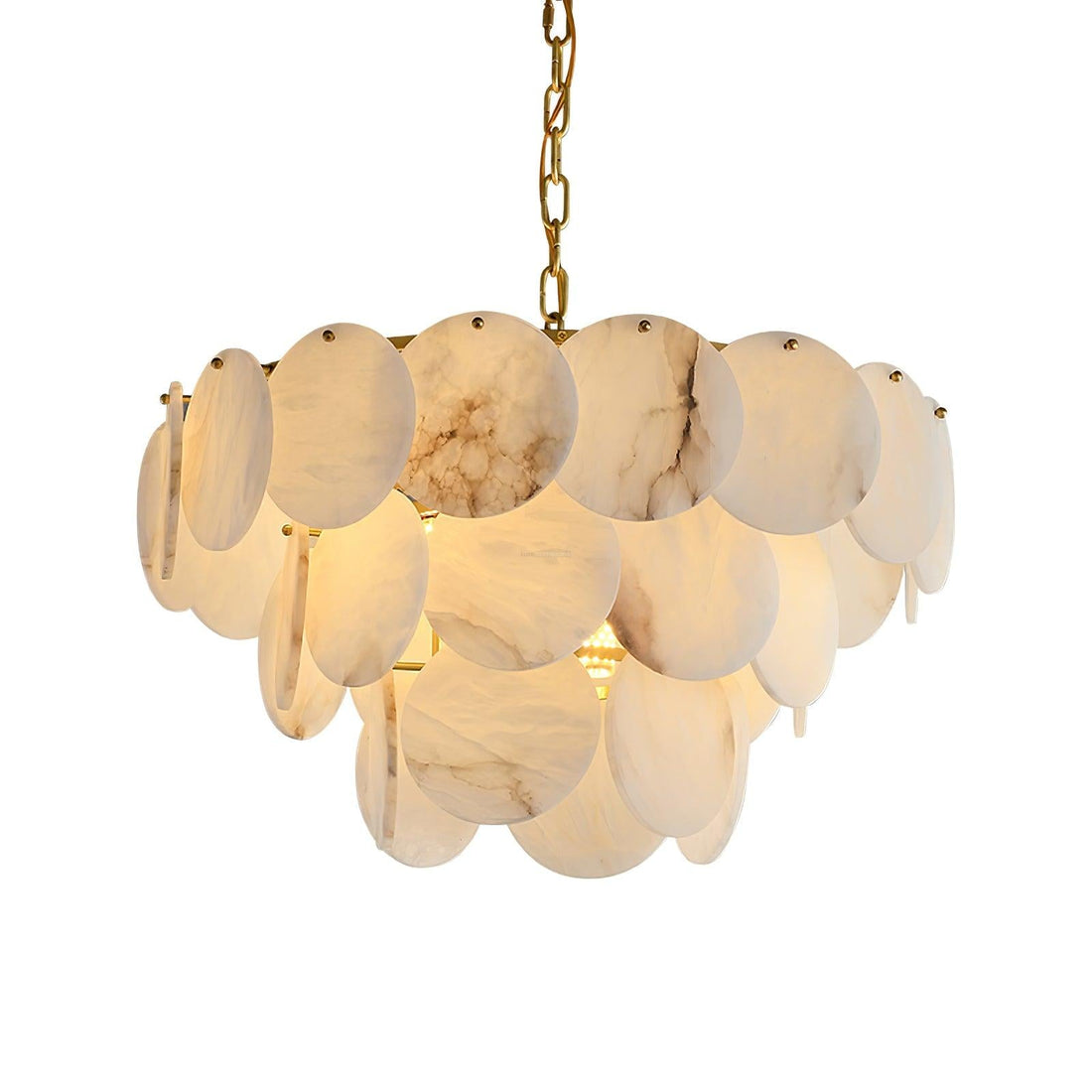 Olivia Alabaster Shell Brass Chandelier with 2/3/4/5/6 layer