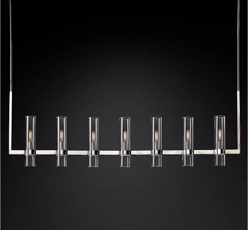 Olivia Ravelle Glass Linear Chandelier 59"