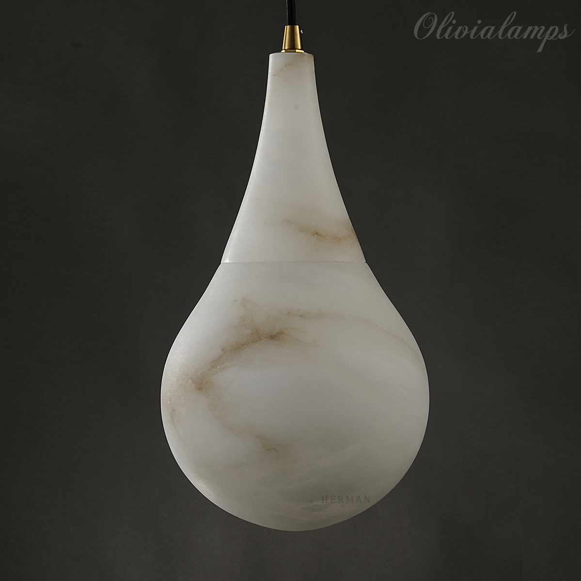 Alabaster Teardrop Single Pendant