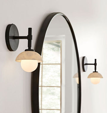 Alabaster Shade Greenwich Wall Sconce