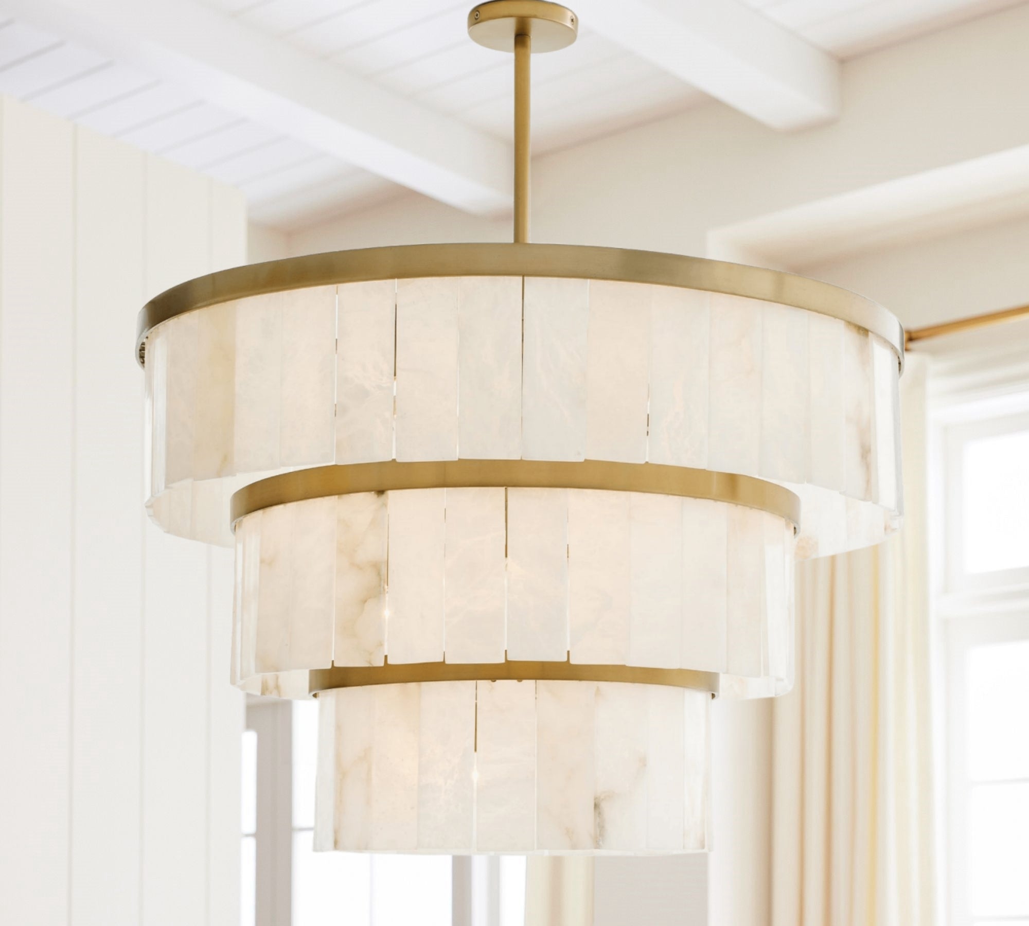 Olivia Windham Alabaster 3 Tier Chandelier