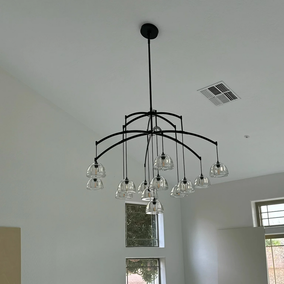 Olivia Hemispheae Modern Glass Round Chandelier 48''