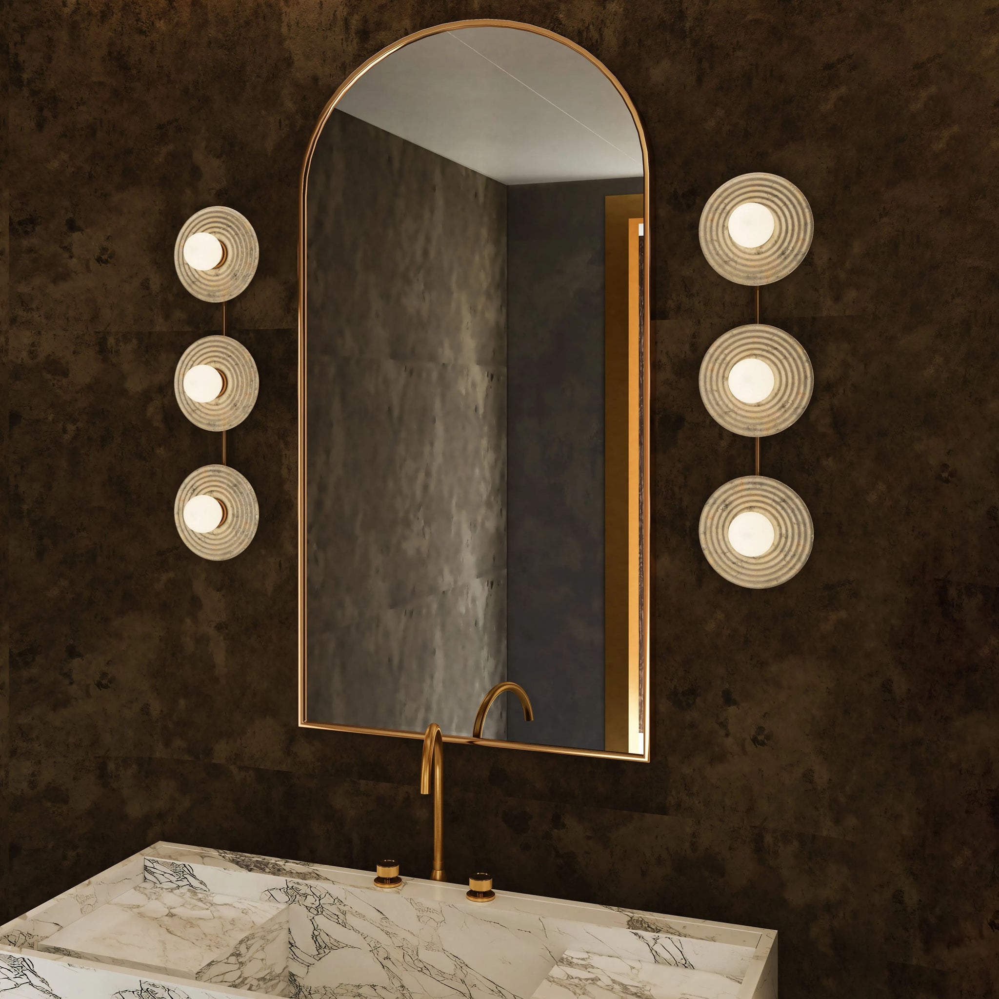 Dahlia Triple Alabaster Wall Sconce