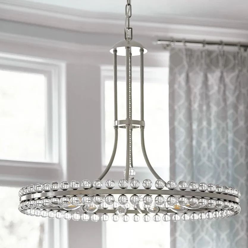 Clover 8 and 12 Light Crystal Chandelier 22'' 28''D