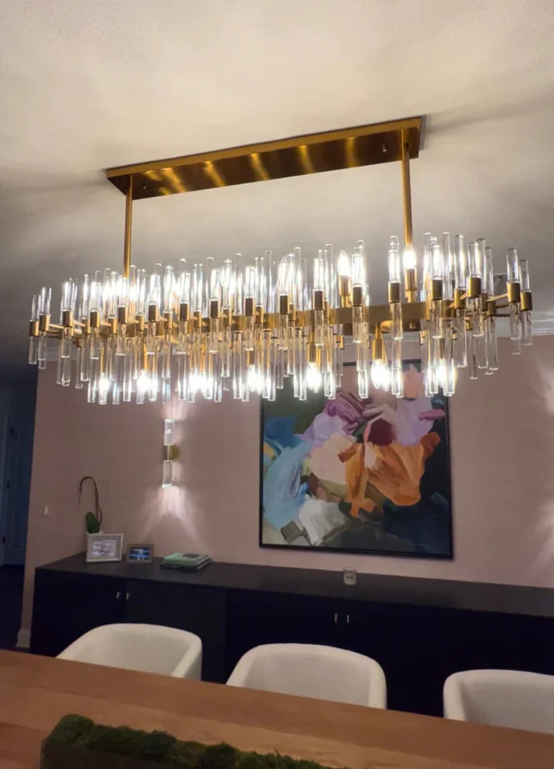 Alinar Crystal Shards Long Chandelier