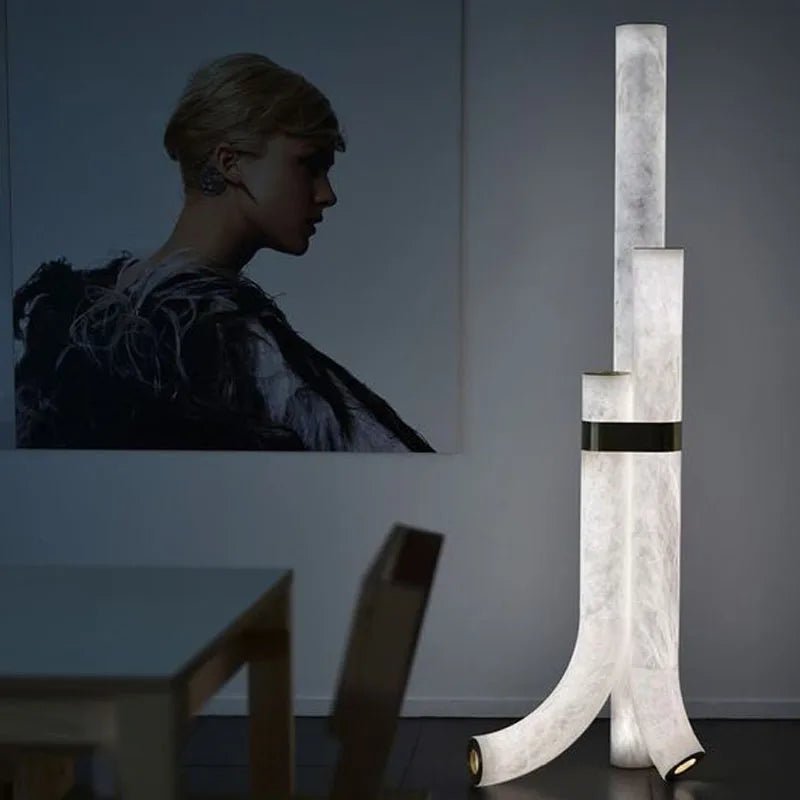 Olivia Kanon Alabaster Floor Lamp