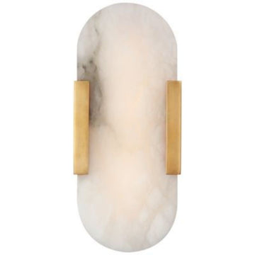 Olivia Lowell Melang Elongated Alabaster Wall Sconce 10"