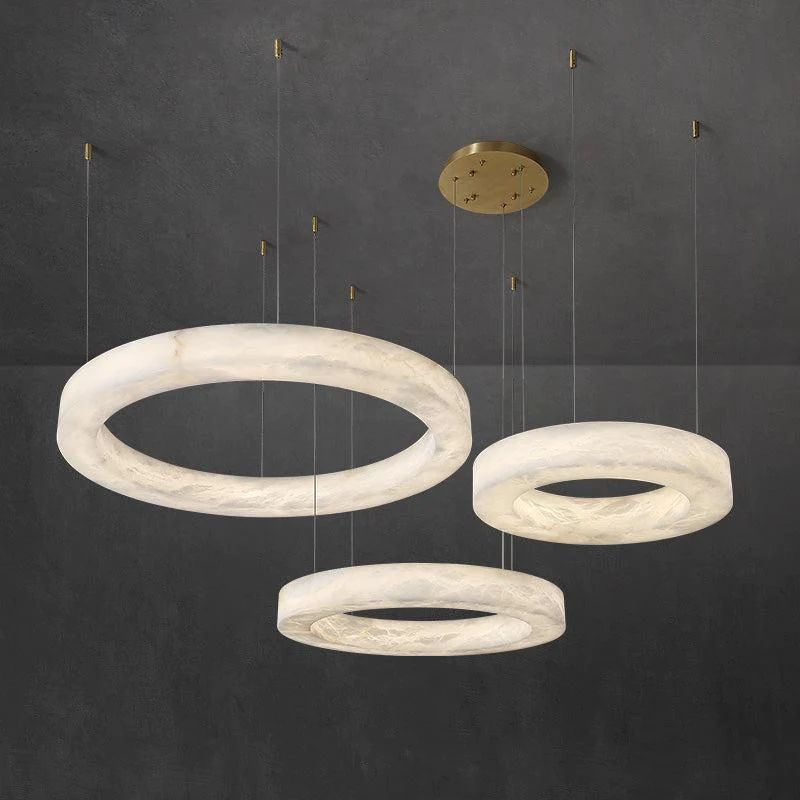 Olivia Kyklos Alabaster Chandelier Light