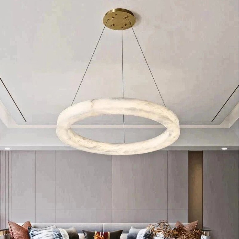 Olivia Kyklos Alabaster Chandelier Light