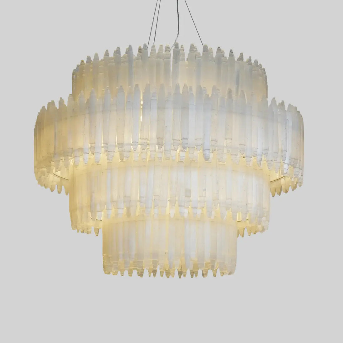 Art Selenite Layer Round Chandelier