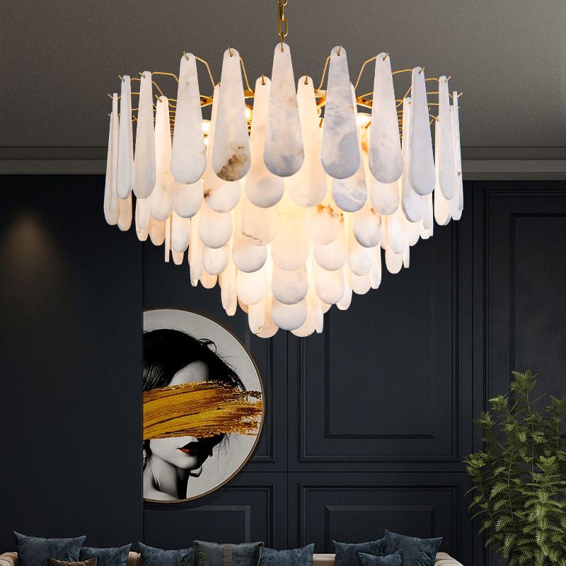 Olivia Patra Alabaster Chandelier Light