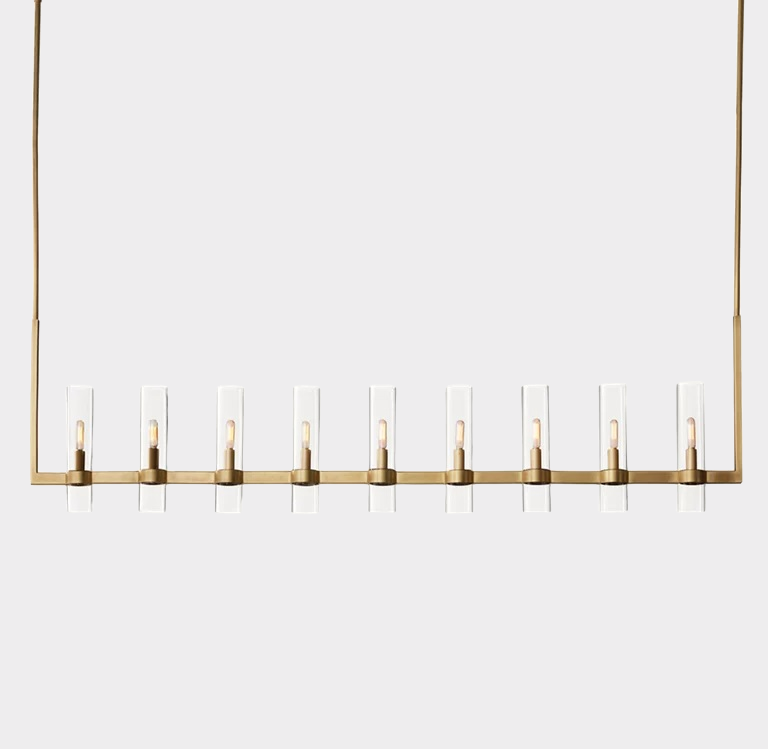 Olivia Ravelle Glass Linear Chandelier 72"