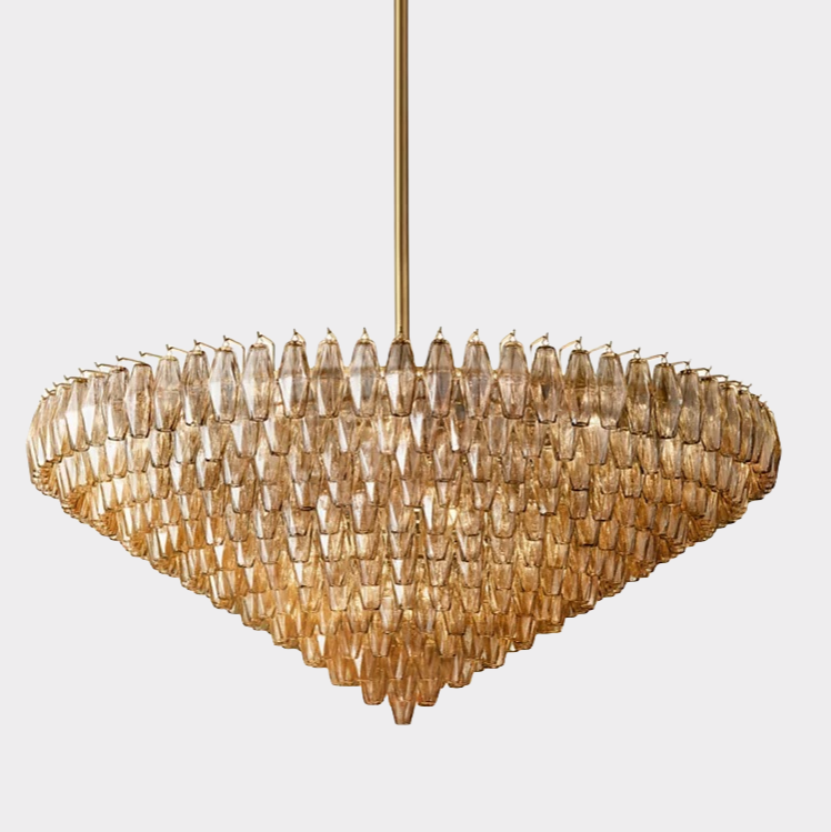 Olivia Chiaravalle Glass Tiered Round Chandelier 61"