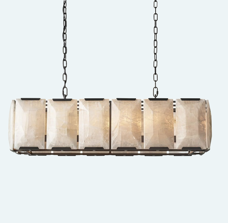 Olivia Harlow Calcite Rectangular Chandelier 42"