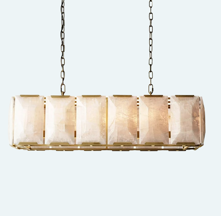 Olivia Harlow Calcite Rectangular Chandelier 42"