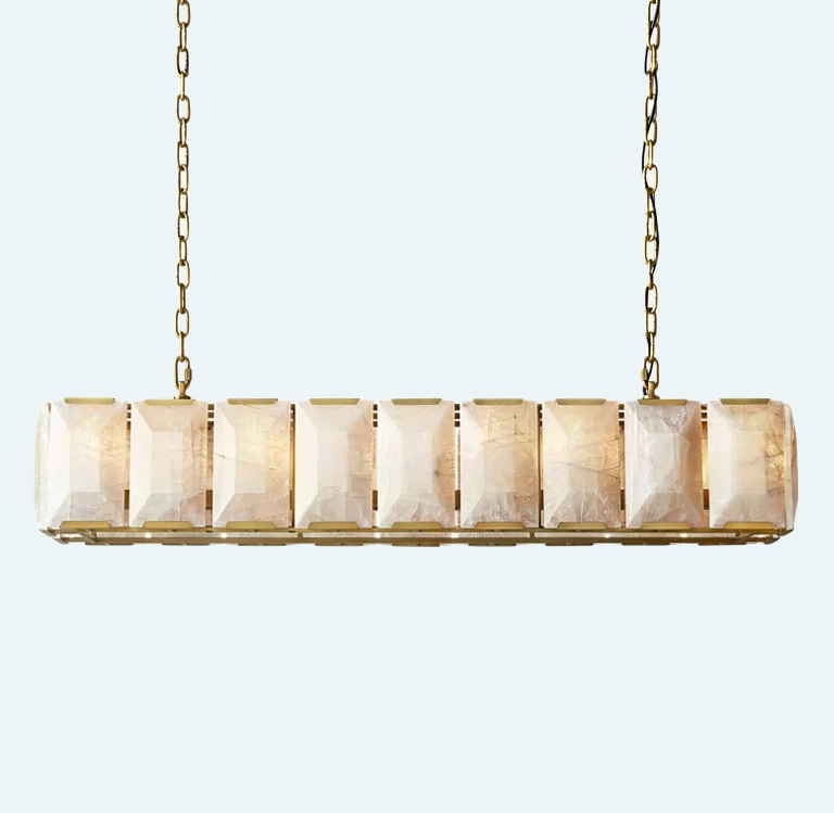 Olivia Harlow Calcite Rectangular Chandelier 62"