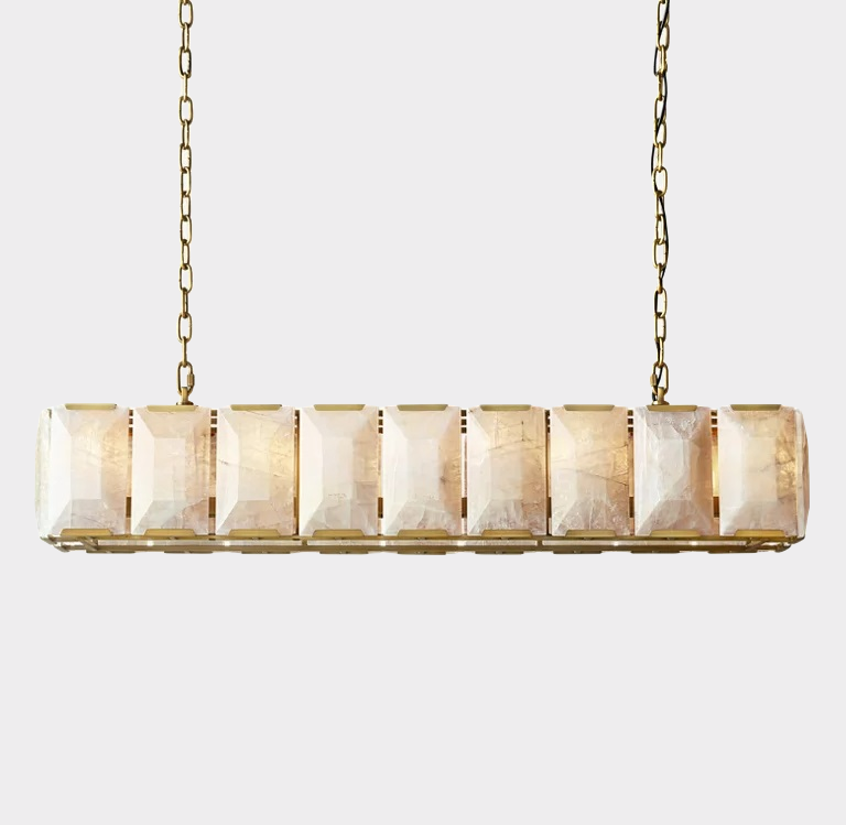 Olivia Harlow Calcite Rectangular Chandelier 55"