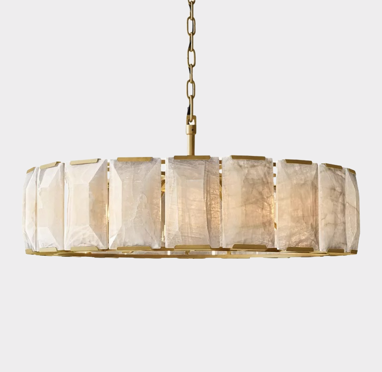 Olivia Harlow Calcite Round Chandelier D 43"