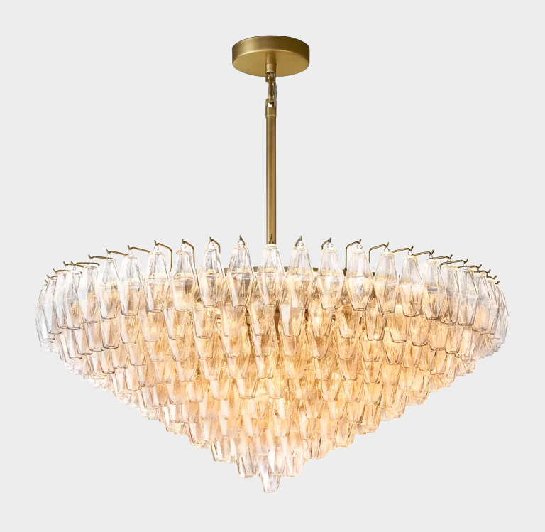 Olivia Chiaravalle Glass Tiered Round Chandelier 47"