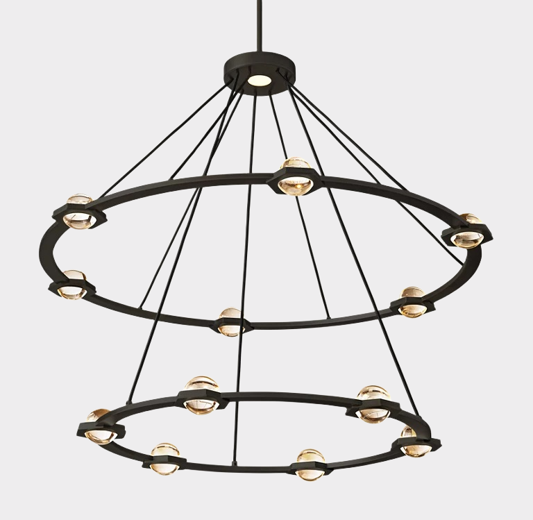 Olivia Eclatant 2-Tier Round Chandelier 48"