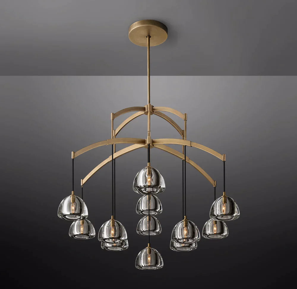 Olivia Hemispheae Modern Glass Round Chandelier 48''