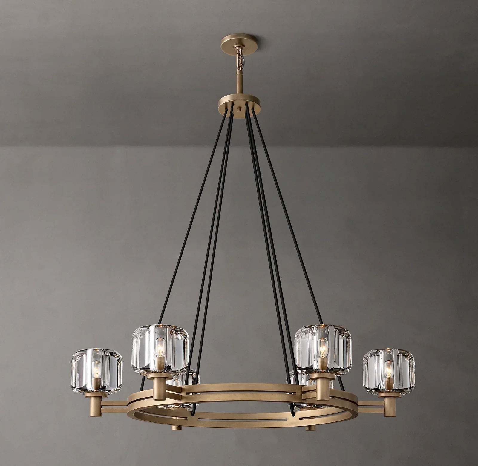 Olivia Demaket Round Chandelier 36" for Living Room, Bedroom, Dining Table