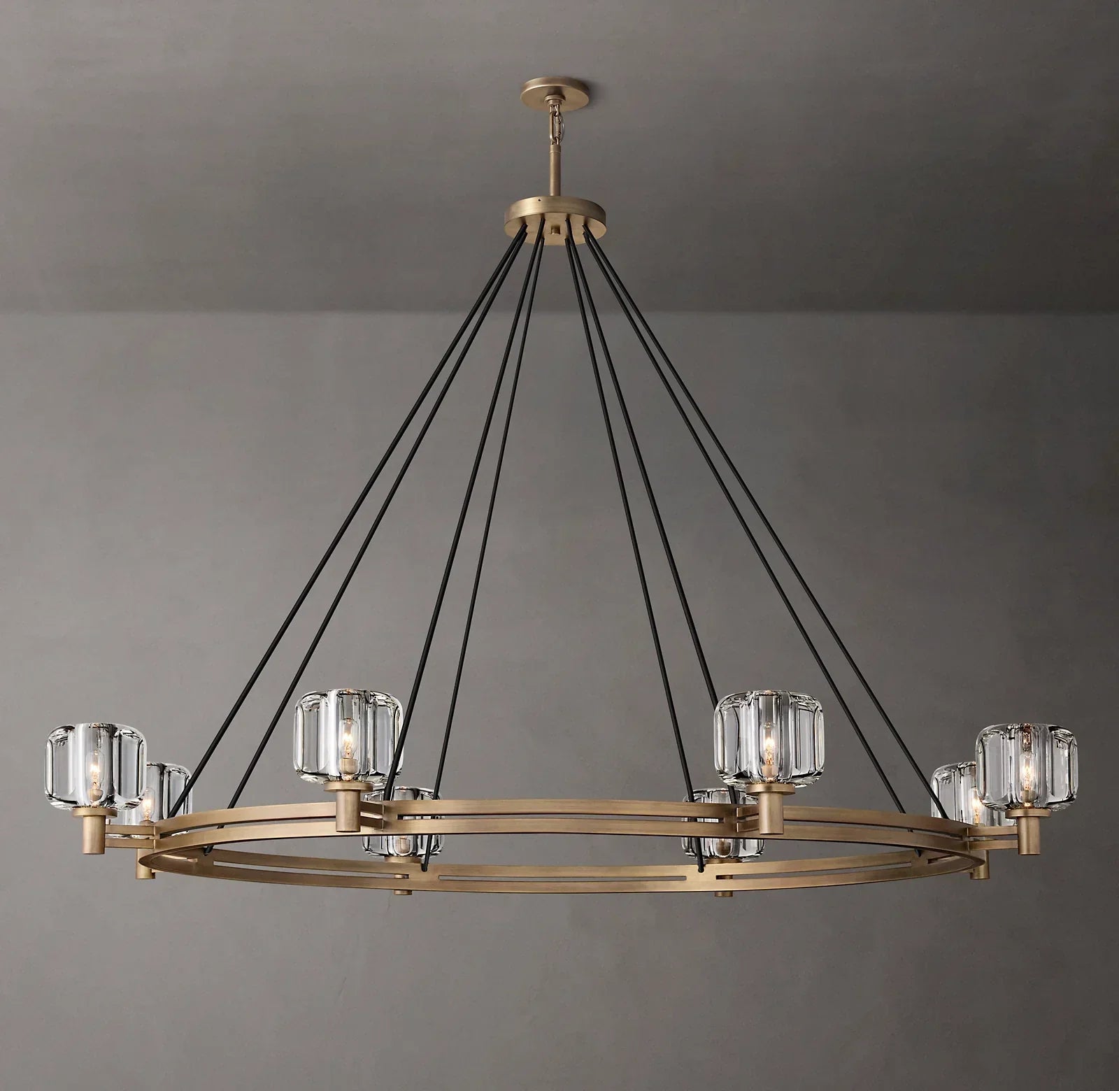 Olivia Demaket Round Chandelier 60" for Living Room, Bedroom, Dining Table