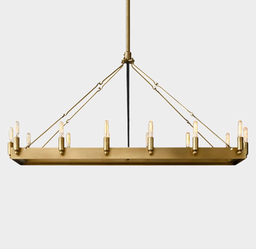 Olivia Vintage Filament Rectangular Chandelier