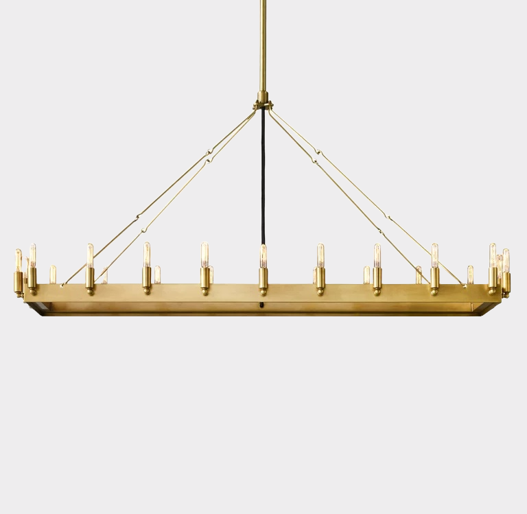 Olivia Vintage Filament Rectangular Chandelier