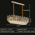 Luxury  Rectangle 31.5inch Large Flush Mounted K9 Crystal Chandelier