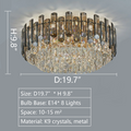 Luxury Round 19.7 inch Large Flush Mounted K9 Crystal Chandelier