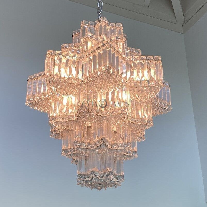 Fashion Star Shaped Chandelier Crystal Ceiling Light Fixture For Small Living Room/ Bedroom