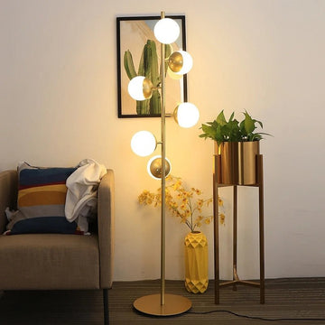 Olivialamps® Elegant Golden Metal LED Floor Lamp for Living Room, Bedroom