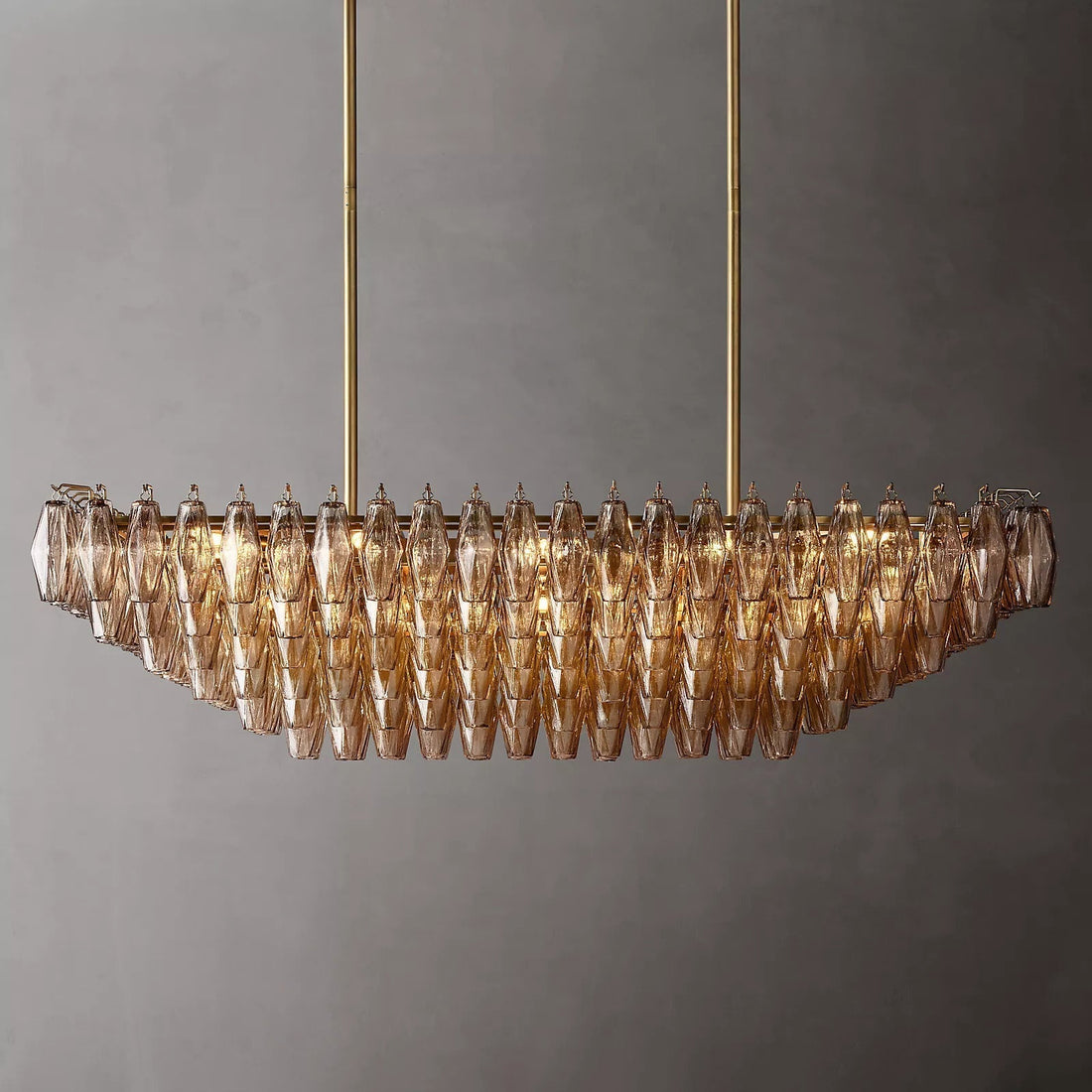 Chiaravalle Glass Tiered Rectangular Chandelier 54"W