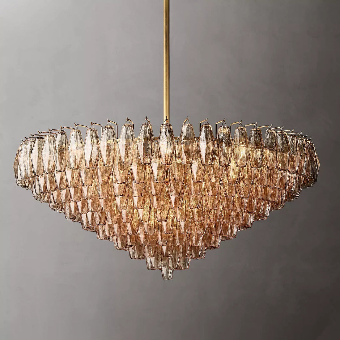 Chiaravalle Glass Tiered Round Chandelier 47"