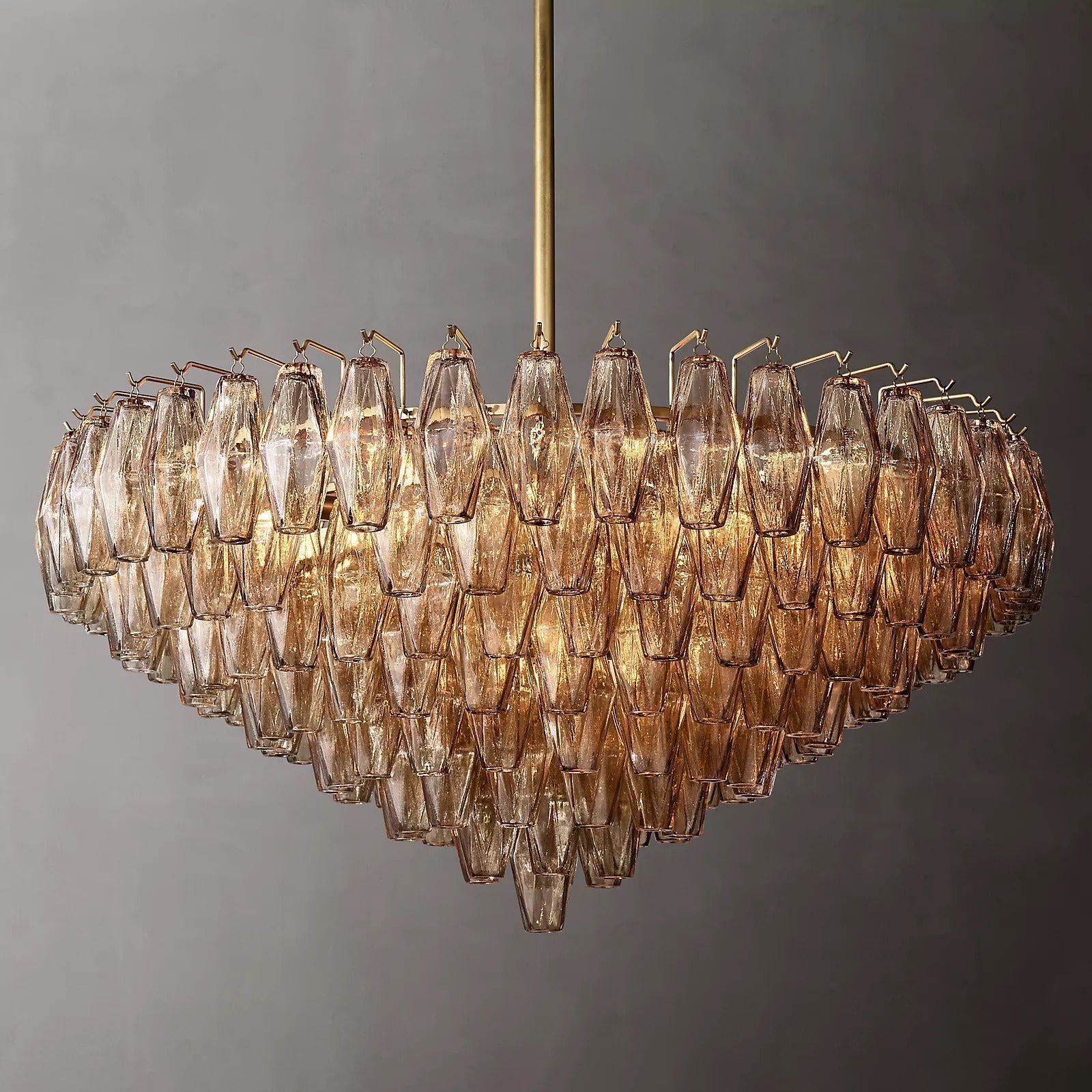 Chiaravalle Glass Tiered Round Chandelier 37"